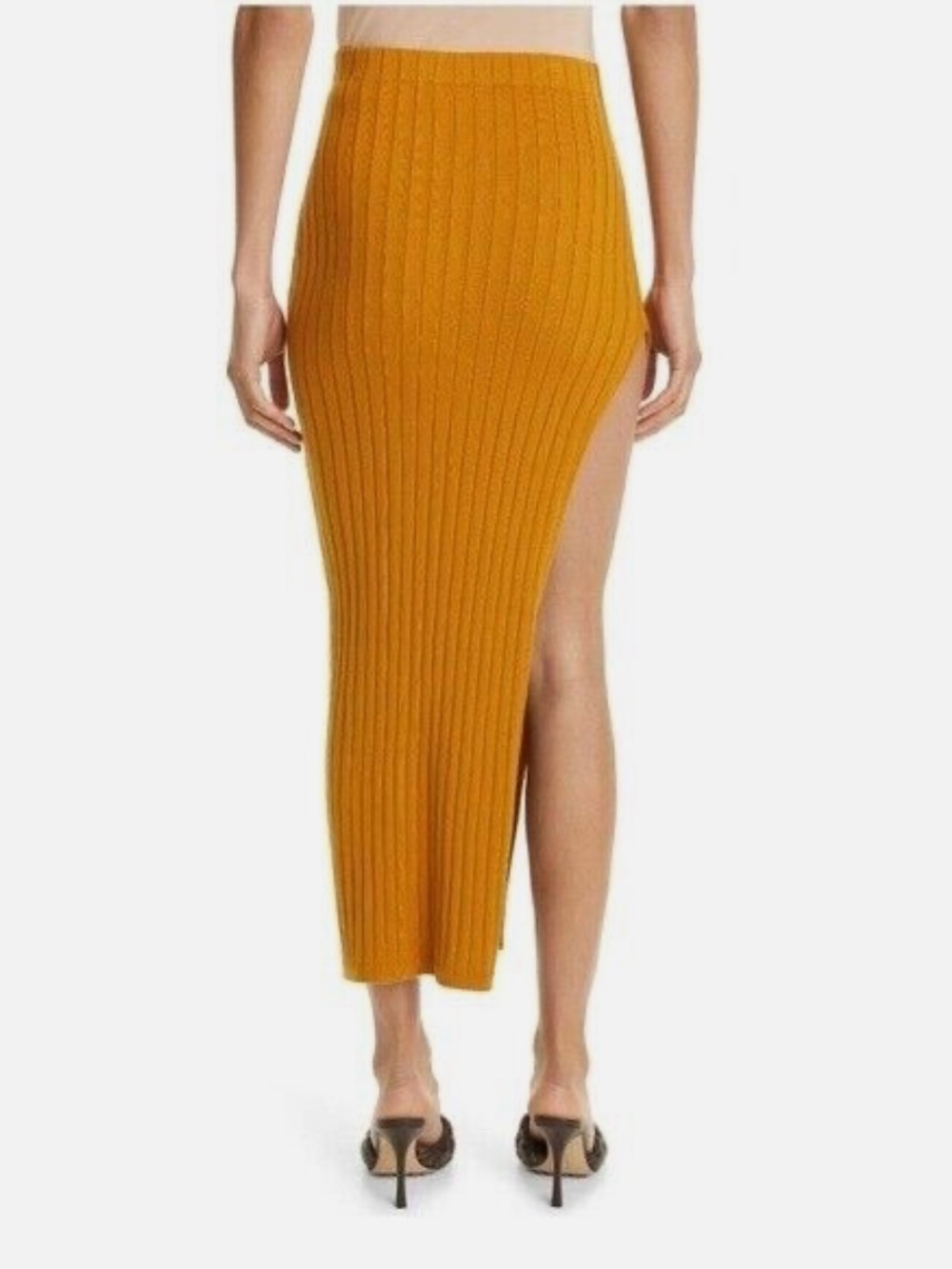 Ronny Kobo Collection Ribbed Midi Skirt with high slit - Picture 8 of 8